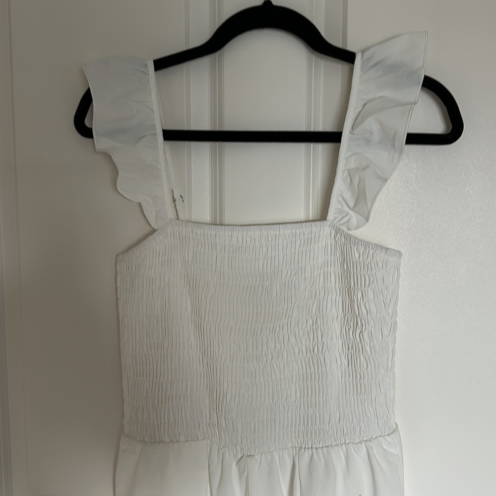 White ruffle, detail, jumpsuit size medium - Picture 2 of 4